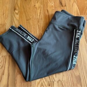 ZYIA Gray Leggings with White Accents